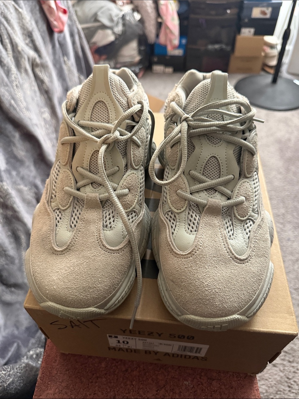 Men adidas Yeezy-Boost 500 Style color Salt Sneakers